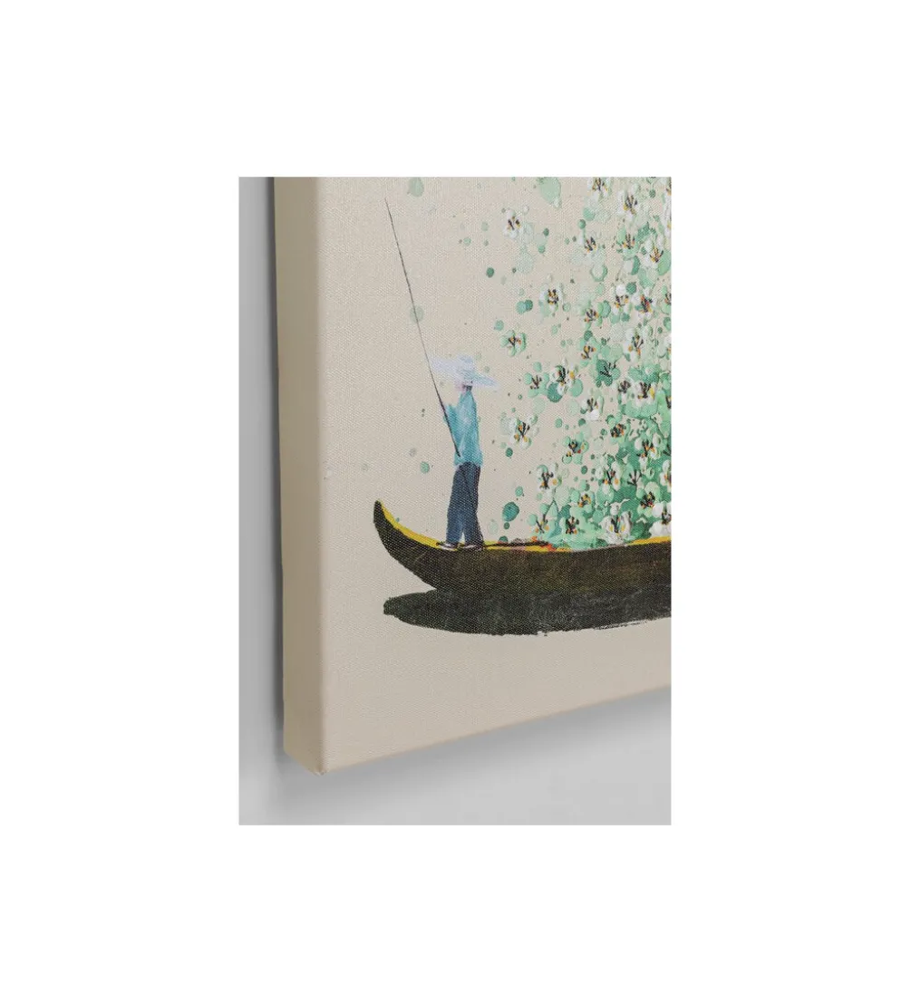 Obraz Flower Boat Beige 80 cm x 100 cm
