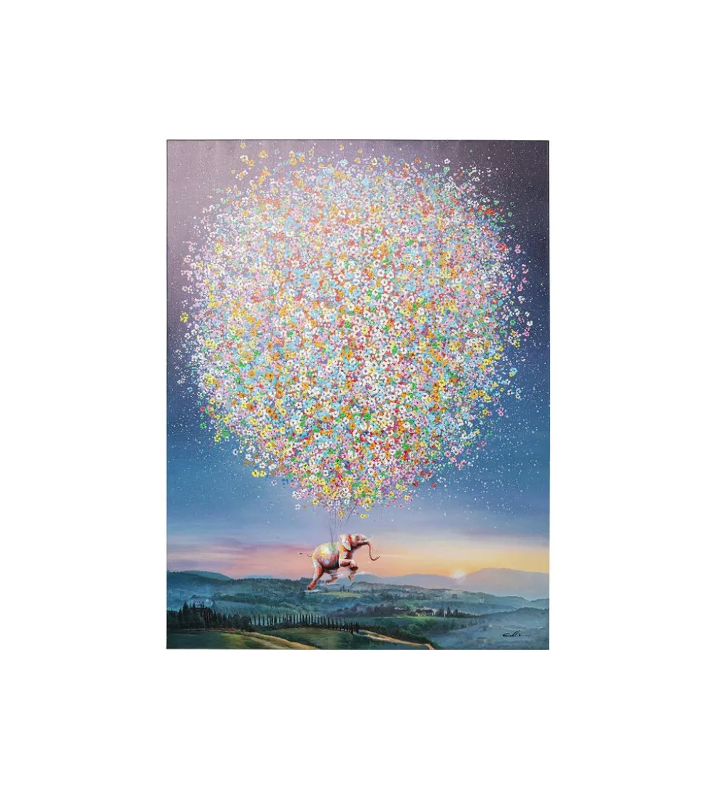 Obraz Flying Elephant At Night 120 cm x 160 cm