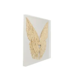 Obraz GOLD WINGS 120 x 120 cm biało złoty