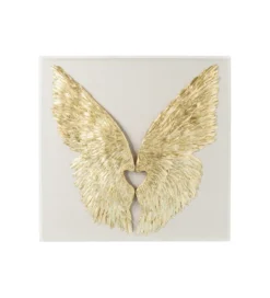 Obraz GOLD WINGS 120 x 120 cm biało złoty