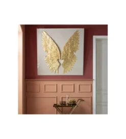 Obraz GOLD WINGS 120 x 120 cm biało złoty