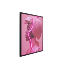Obraz LED PINK WOMAN 80 x 80 cm