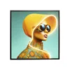 Obraz SUN HAT WOMAN LED 80 x 80 cm żółty