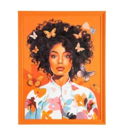 Obraz WOMAN 100 x 130 cm pomarańczowy