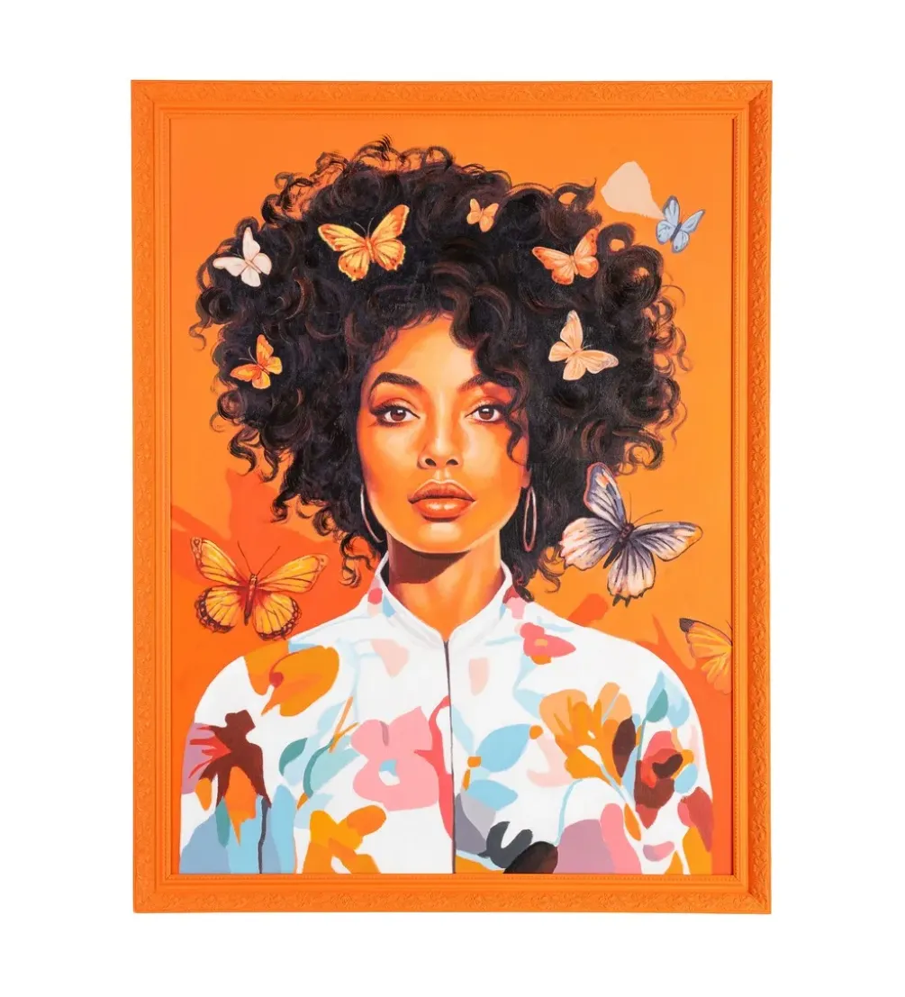 Obraz WOMAN 100 x 130 cm pomarańczowy