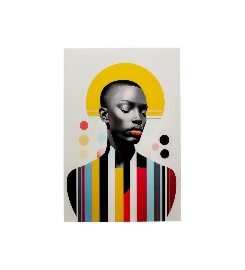 Obraz MUSE RETRO LADY 80 x 120 cm żółty