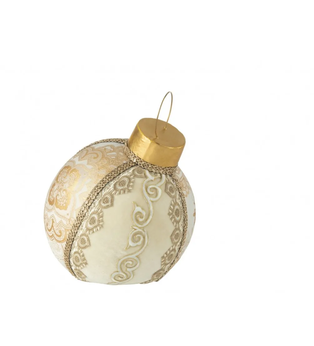 Ozdoba Bauble 23 cm biało złota