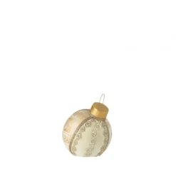 Ozdoba Bauble 23 cm biało złota