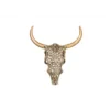 Ozdoba ścienna EXOTIC BULL 57 cm drewno mango złoto