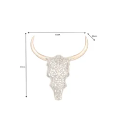 Ozdoba ścienna EXOTIC BULL 57 cm drewno mango złoto