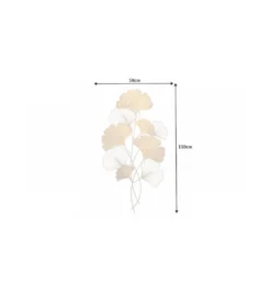 Ozdoba ścienna GINKGO 58 cm złota