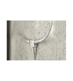 Ozdoba ścienna rogi Bull 75 cm srebrne