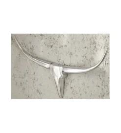 Ozdoba ścienna rogi Bull 75 cm srebrne