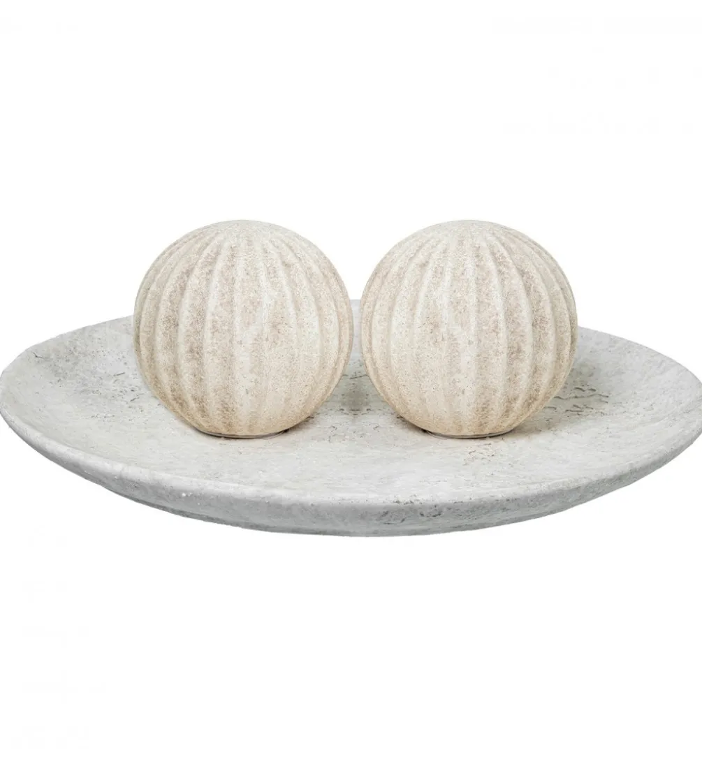 Ozdoba RUSTIC 12 cm ceramiczna kula biała