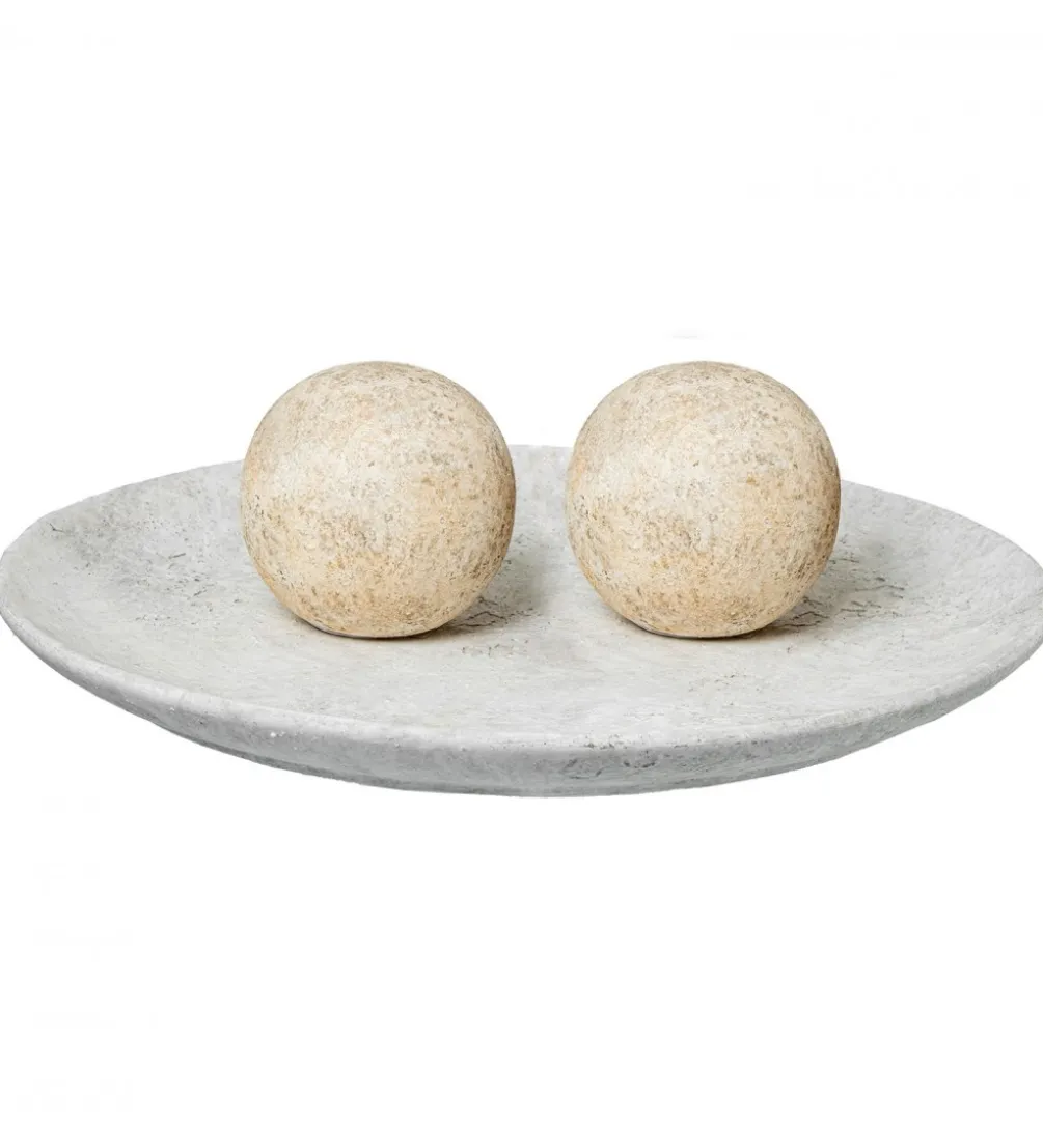 Ozdoba RUSTIC 10 cm ceramiczna kula biała