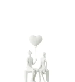 Ozdoba Sitting Heart Ballon biała