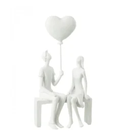 Ozdoba Sitting Heart Ballon biała