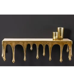 Ozdoba ścienna LIQUID LINE 60 cm antyczne złoto