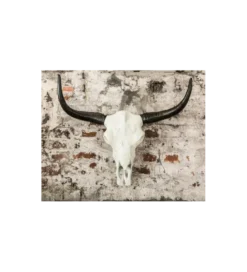Ozdobna czaszka El Toro 70 cm biały czarny