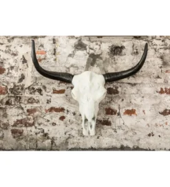 Ozdobna czaszka El Toro 70 cm biały czarny