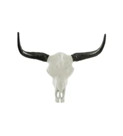 Ozdobna czaszka El Toro 70 cm biały czarny