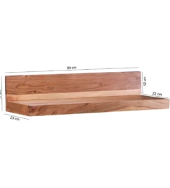 Półka ścienna MUMBAI 80 cm drewno akacja
