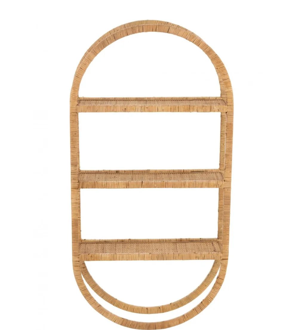 Półka ścienna Plank 56 cm rattan