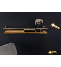 Półka HERITAGE 75 cm złota drewno sosny