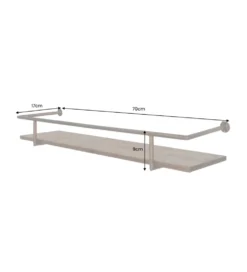 Półka HERITAGE 75 cm złota drewno sosny