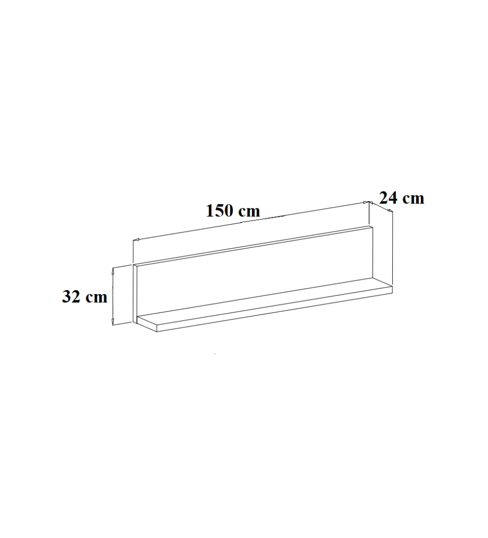 Półka wisząca BOTA 150 cm antracytowa