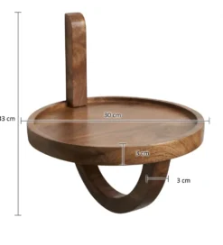 Półka wisząca LOTAR 30 cm drewno mango brąz