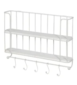 Półka z haczykami ANOER 66 cm biała