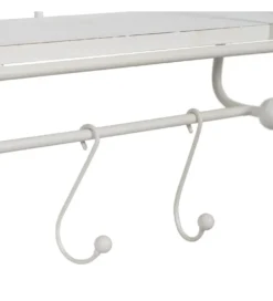 Półka z haczykami ANOER 66 cm biała