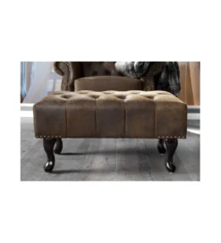 Podnóżek Chesterfield antyczny brąz