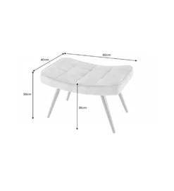 Podnóżek RAMIRO Scandinavia 60 cm szary