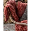 Poduszka Knitted  40 cm w odcieniach czerwonego