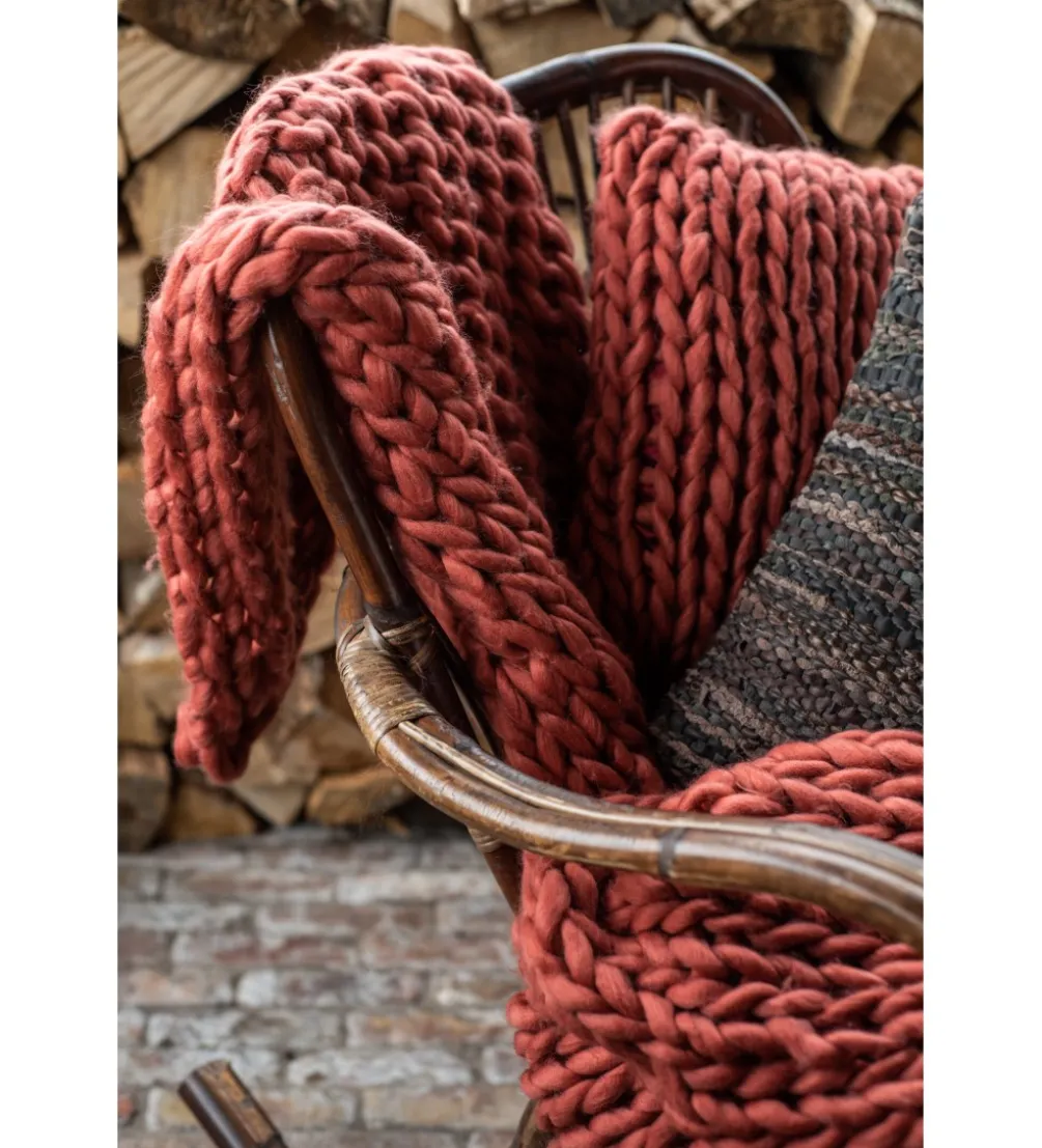 Poduszka Knitted 40 cm w odcieniach czerwonego