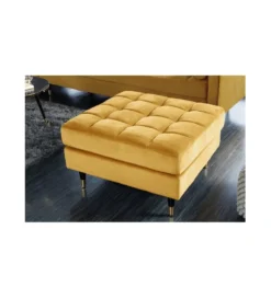 Pufa CANIS Velvet 80 cm musztardowo - źółta