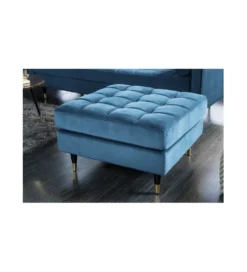 Pufa CANIS Velvet 80 cm niebieska