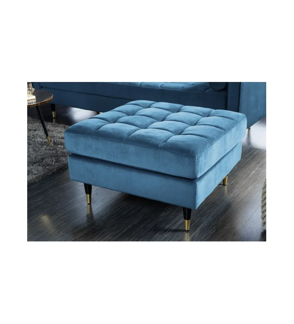 Pufa CANIS Velvet 80 cm niebieska