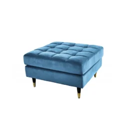 Pufa CANIS Velvet 80 cm niebieska