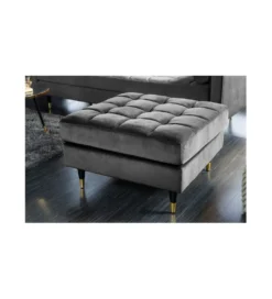 Pufa CANIS Velvet 80 cm szara