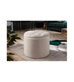 Pufa FABIO II 50 Cm Aksamit beżowa
