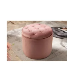 Pufa FABIO II 50 Cm aksamit pudrowy róż