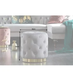 Pufa Modern Barock Chester szara