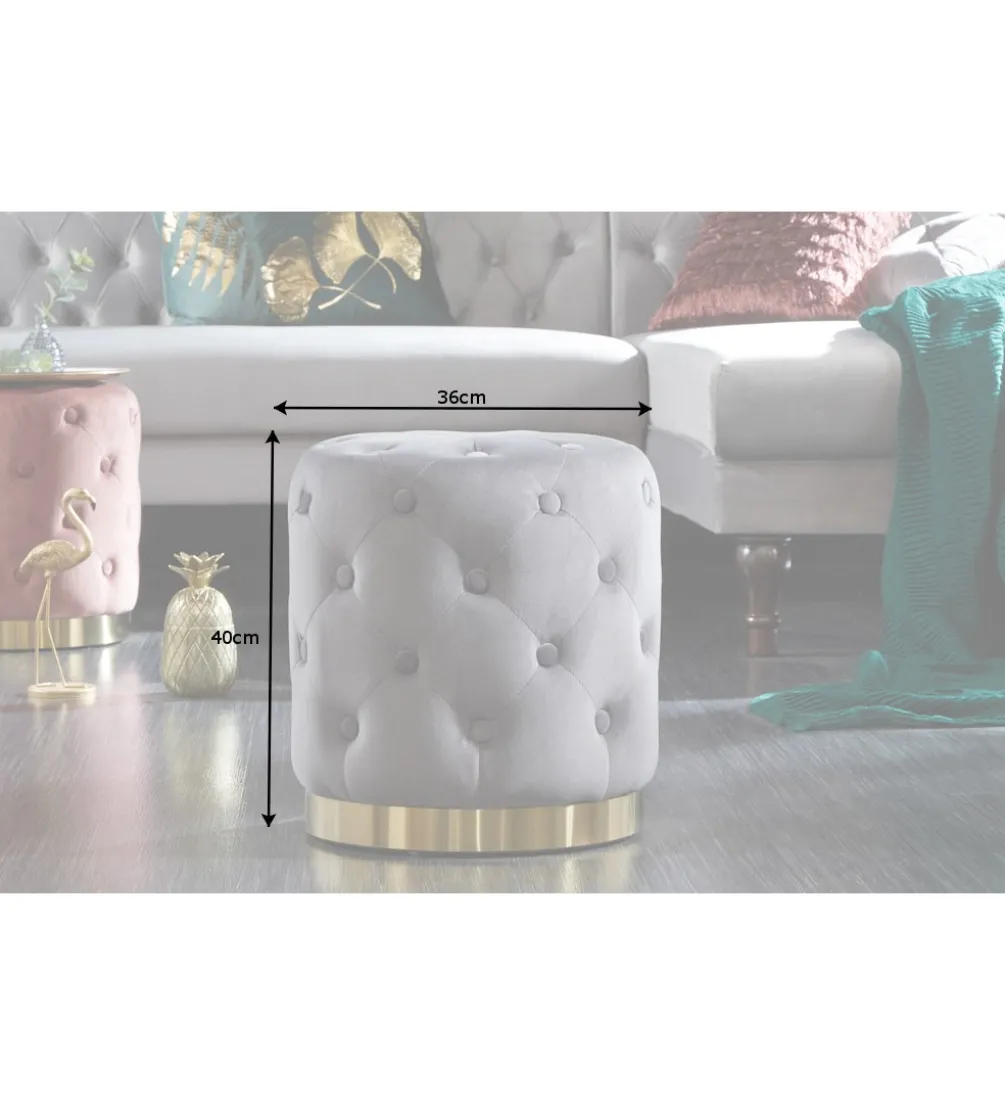 Pufa Modern Barock Chester szara