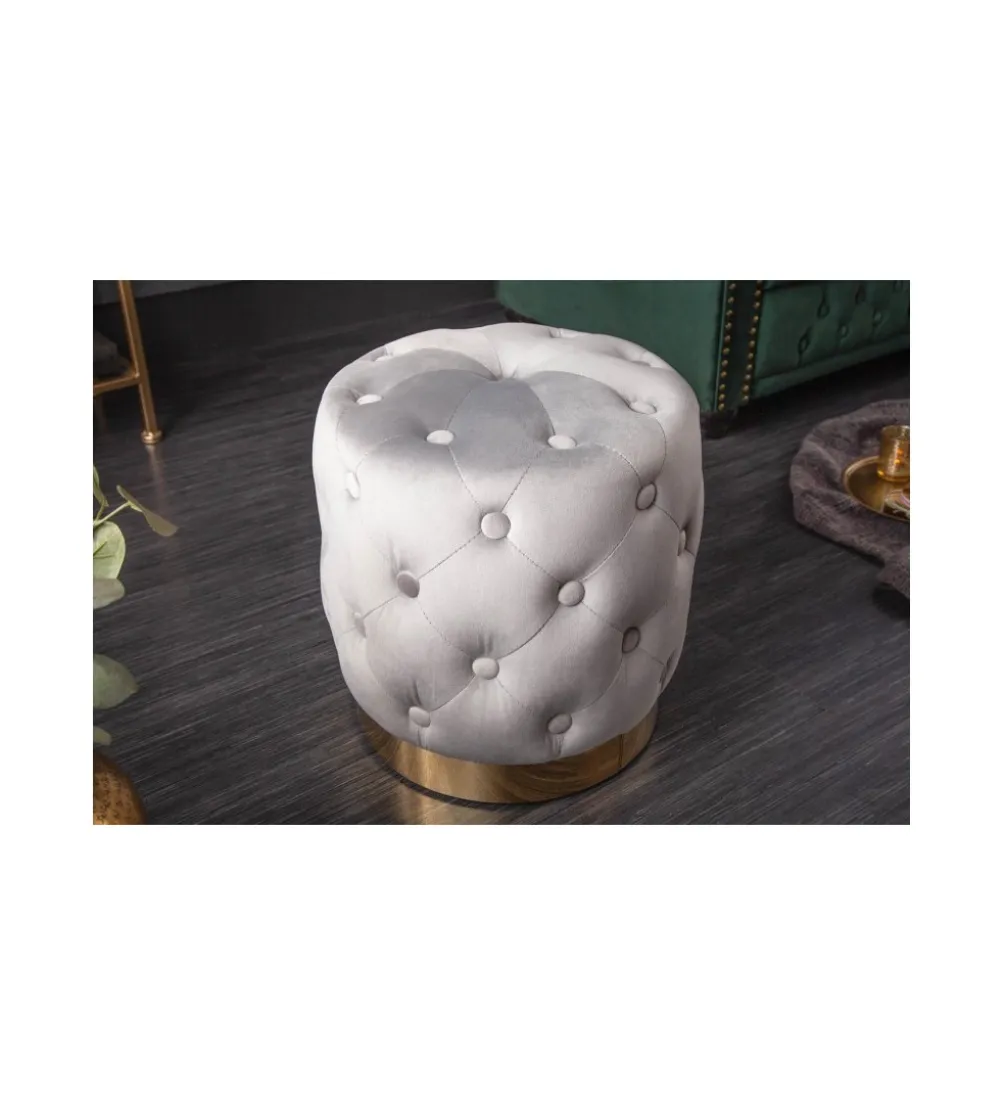 Pufa Modern Barock Chester szara