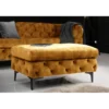 Pufa MODERN BAROCK 90 cm aksamitny musztardowo żółty