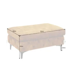 Pufa MODERN BAROCK 90 cm aksamitny musztardowo żółty