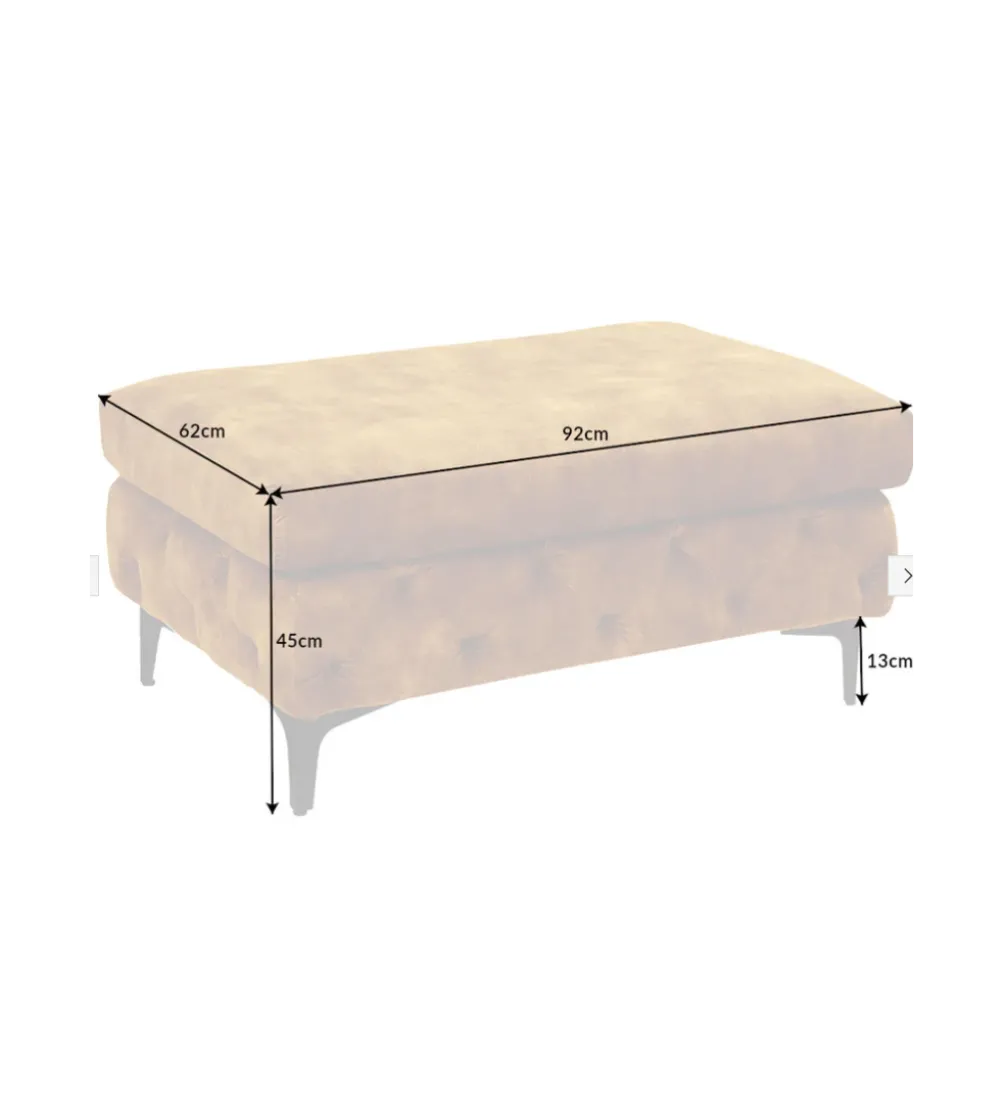 Pufa MODERN BAROCK 90 cm aksamitny musztardowo żółty